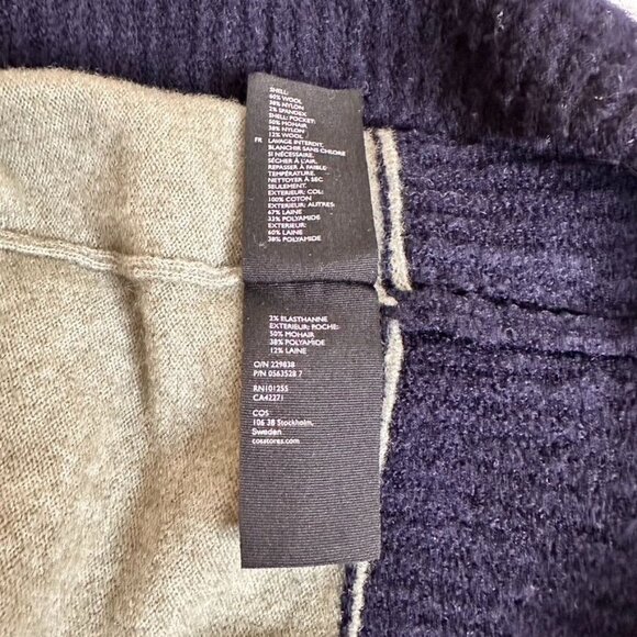 COS Women Multi Colorblock Urban Wool Blend Sweater Pocket Long Sleeves NWOT Sxs - Picture 9 of 10
